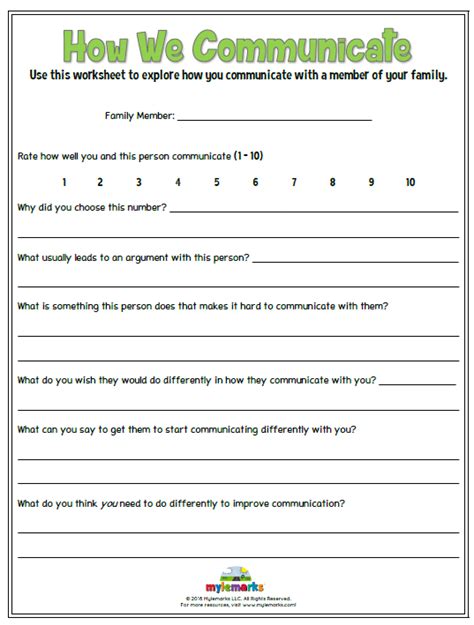 Worksheets For Communication Skills