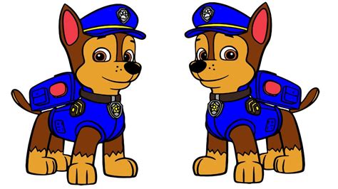 This is black and white picture of chase paw patrol to color. Paw Patrol Coloring Pages Chase Paw Patrol Colouring Video ...
