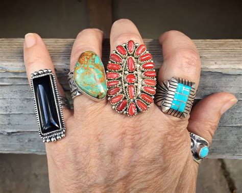 Vintage Navajo Chester Benally Turquoise Ring Channel Inlay Size 975