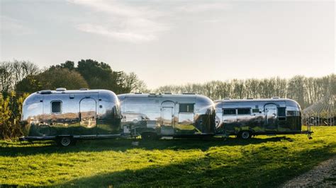 Silver Airstream Glamping Gleaming Us Trailers Sussex