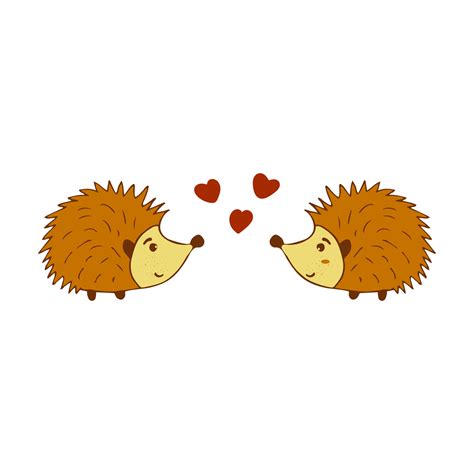 Two Cute Hedgehogs In Love Colorful Illustration 16269827 Vector Art At