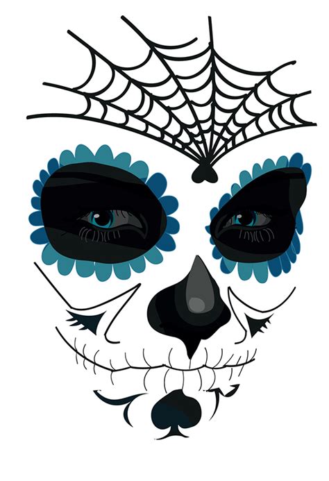 Blue Sugar Skull Girl On Behance