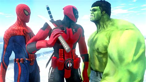 Spider Man And Deadpool Vs Hulk Epic Battle Youtube