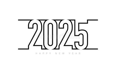 2025 Feliz Diseño De Texto De Año Nuevo Ilustración Del Vector