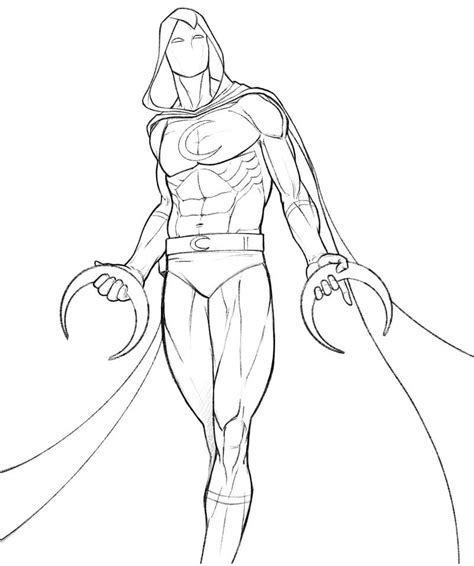 Moon Knight Action Coloring Page Free Printable Coloring Pages For Kids