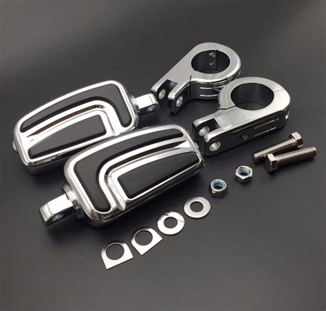 Htt Motorcycle Chrome Airflow Arrow Foot Rest Foot Pegs With 1 12 15