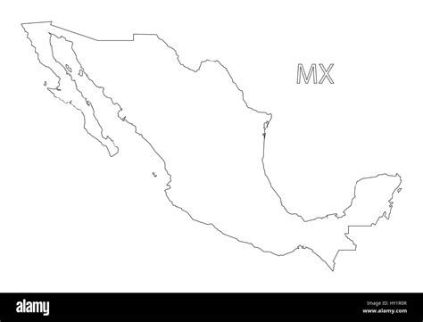 Mexico Outline Silhouette Map Illustration Stock Vector Image And Art Alamy
