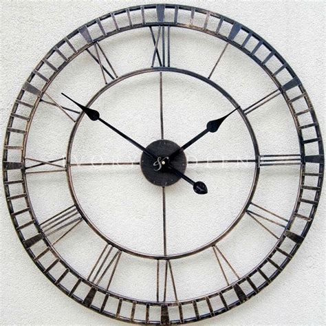 Large Metal Wall Clock Hampton Large Metal Wall Clock Oversized