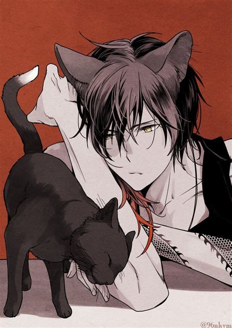 ね🎄原稿中低浮上🎁 Nkym96 Anime Cat Boy Black Cat Anime Anime Drawings Boy
