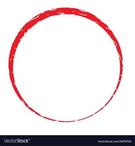 Circle Stamp Frame On White Background Red Vector Image