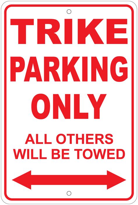 Trike Motorcycle Parking Only 8x12 Aluminum Sign Ebay