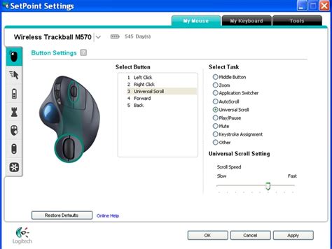 Customizing My M570 Wireless Trackball With Logitech Setpoint Software