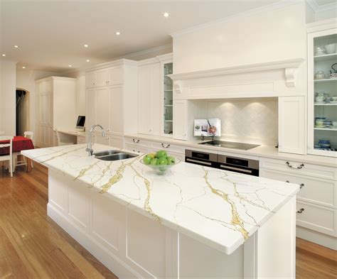 Calacatta Gold Countertop White Kitchen Countertops With Golden Vein Quartz Kitchen
