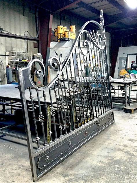 Decorative Automated Wrought Iron Gate Fabricated In Our Iron Shop In