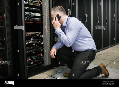 Technician Working On Broken Server Stock Photo Alamy