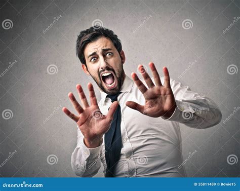 Scared Businessman Stock Image Image Of Expression Fraid 35811489