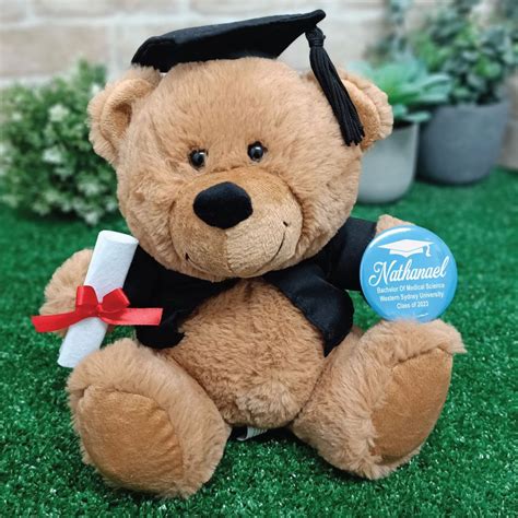 shop graduation bears graduation bear brown with personalised badge