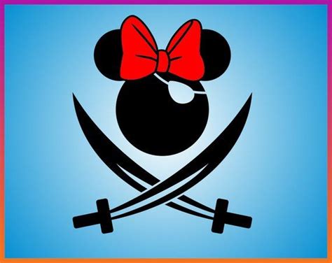 Minnie Pirate Svg Cross Sword Blade Disney Vacation Cruise Ears Face