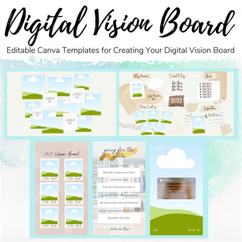 Digital Vision Board Templates Clutterbugme