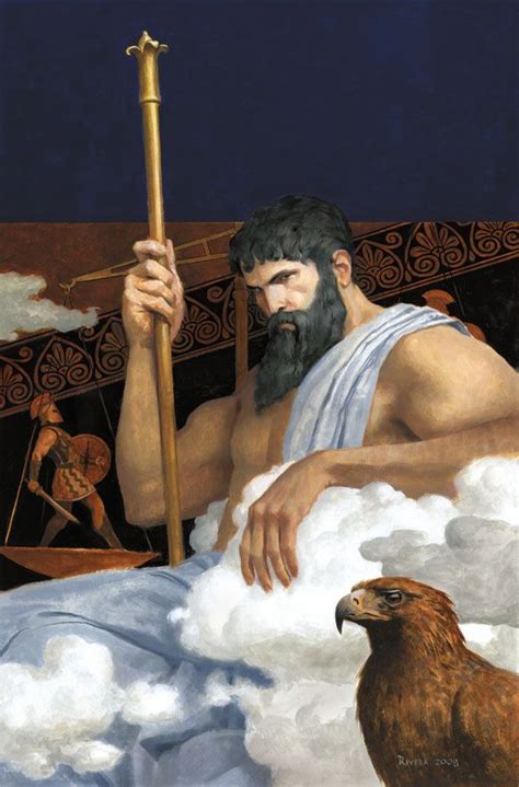 Zeus Father Of The Greek Gods Looks Down On The Battlefield Of Troy