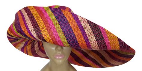 Yaa Hand Made Multi Colored Madagascar Shapeable Big Brim Raffia Hat