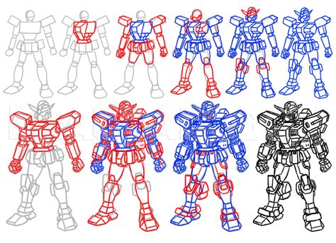 We'll start by drawing simple shapes. How To Draw Mecha, Draw Anime Robots, Step by Step ...