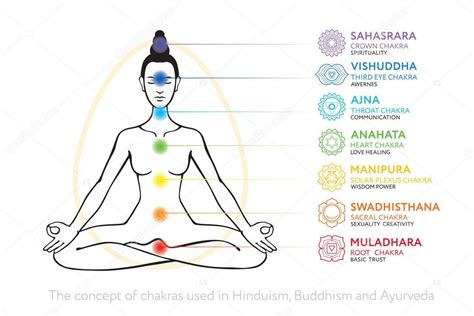 Chakras System Of Human Body Used In Hinduism Buddhism And Ayurveda