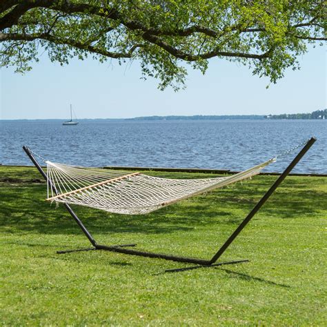 Castaway Living 13 Ft Double Cotton Rope Hammock With Stand Kd