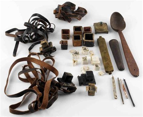 Lot 8 Jewish Religious Items Wwii Era And Later Tefillin