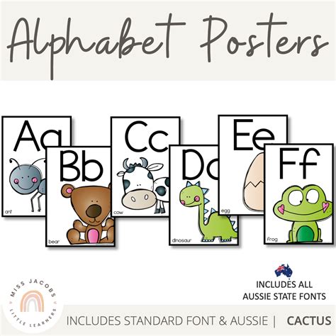 Alphabet Posters In Australian State Fonts Miss Jacobs Little