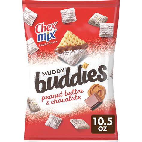 chex mix muddy buddies peanut butter and chocolate snack mix 10 5 oz