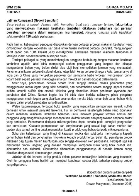 Contoh Jawapan Rumusan Pt3 Bahasa Melayu Buku Teks