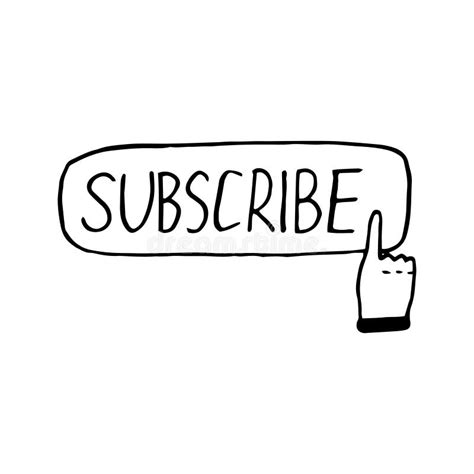 Subscribe Button And Finger Icon Sticker Sketch Hand Drawn Doodle