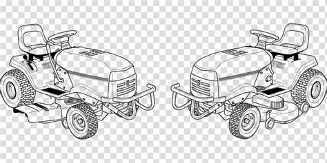 Lawn Mowers Riding Mower Drawing Color Tractor Transparent Background