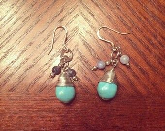 Items Similar To Turquoise Teardrop Long Necklace On Etsy