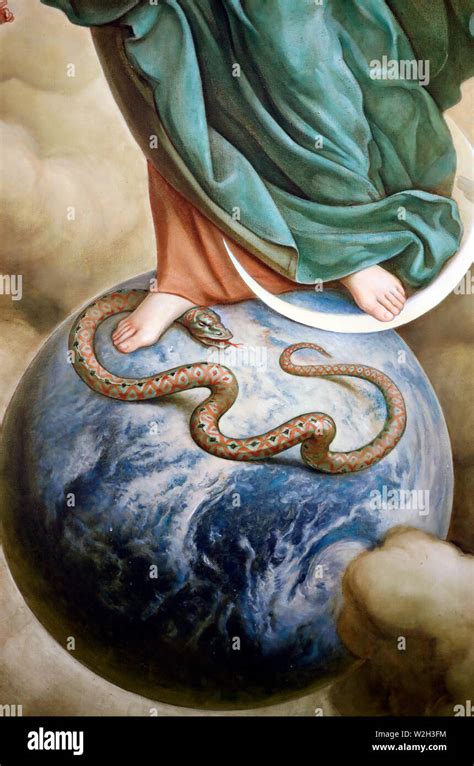 La Virgen María Pisando La Serpiente Detalle La Pintura Verona