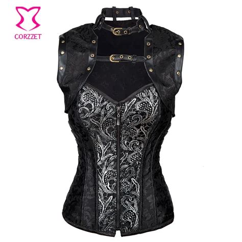 Women Black Leather Corset Jacket Female Synthetic Sexy Leather