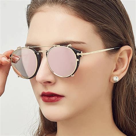Kacamata Clip On Kacamata Hitam Pria Desain Merek Steampunk Kacamata Modis Wanita Kacamata Hitam