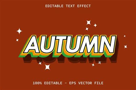 Premium Vector Autumn With Modern Style Editable Text Effect