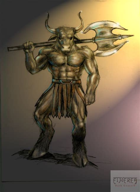 Centaur Vs Minotaur Battles Fantasy Art Men Mythological