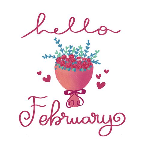 Hola Febrero Con Clipart De Flores Png Hola Febrero Febrero Texto