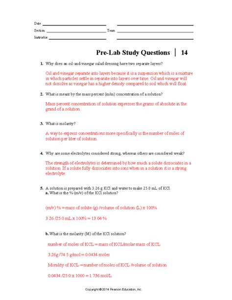 Che Exp Nline Lab Pre Lab Study Questions Why Does An