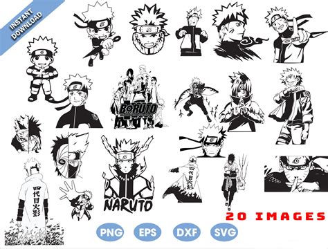 Naruto Svg Bundle Manga Comic Tshirt Design Digital Files Etsy