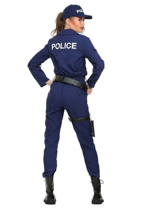 Womens Plus Size Tactical Cop Jumpsuit Police Costume