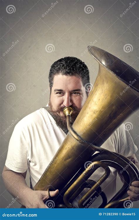 Man Playing Trombone Stock Photo Image Of Beard Vintage 71282390
