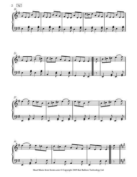 Irish Jig Medley Sheet Music For Piano