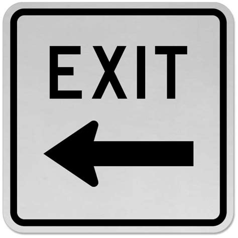 Exit Left Arrow Sign Save 10 Instantly
