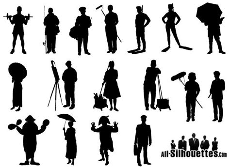 Working People Silhouette Vector Free Silhouette People Silhouette
