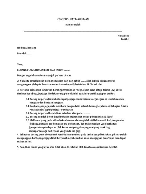 Anda bisa menggunakan contoh surat cv diatas dan tinggal menggantinya dengan nama dan identitas anda. Contoh Surat Makluman RMT