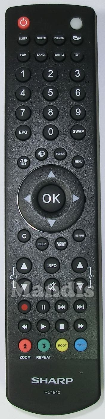 Sharp Rc 1910 20562101 Original Remote Control
